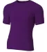 N3130 A4 Short Sleeve Compression Crew in Purple front view