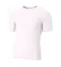 N3130 A4 Short Sleeve Compression Crew in White front view