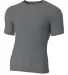 N3130 A4 Short Sleeve Compression Crew in Graphite front view