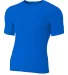 N3130 A4 Short Sleeve Compression Crew in Royal front view