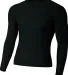 N3133 A4 Long Sleeve Compression Crew in Black front view