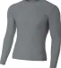 N3133 A4 Long Sleeve Compression Crew in Graphite front view