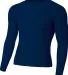 N3133 A4 Long Sleeve Compression Crew in Navy front view