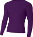 N3133 A4 Long Sleeve Compression Crew in Purple front view