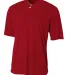 N3143 A4 Adult Tek 2-Button Henley CARDINAL front view