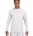 N3165 A4 Adult Cooling Performance Long Sleeve Cre in White front view