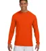N3165 A4 Adult Cooling Performance Long Sleeve Cre in Athletic orange front view
