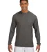 N3165 A4 Adult Cooling Performance Long Sleeve Cre in Graphite front view