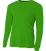 N3165 A4 Adult Cooling Performance Long Sleeve Cre in Kelly front view