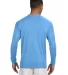 N3165 A4 Adult Cooling Performance Long Sleeve Cre in Light blue back view