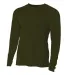 N3165 A4 Adult Cooling Performance Long Sleeve Cre in Military green front view