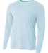 N3165 A4 Adult Cooling Performance Long Sleeve Cre in Pastel blue front view