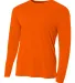 N3165 A4 Adult Cooling Performance Long Sleeve Cre in Safety orange front view