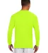 N3165 A4 Adult Cooling Performance Long Sleeve Cre in Safety yellow back view