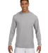 N3165 A4 Adult Cooling Performance Long Sleeve Cre in Silver front view