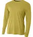 N3165 A4 Adult Cooling Performance Long Sleeve Cre in Vegas gold front view