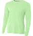 N3165 A4 Adult Cooling Performance Long Sleeve Cre in Light lime front view