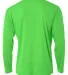 N3165 A4 Adult Cooling Performance Long Sleeve Cre in Safety green back view
