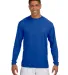 N3165 A4 Adult Cooling Performance Long Sleeve Cre in Royal front view