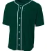 N4184 A4 Adult Short Sleeve Full Button Baseball T in Forest green front view