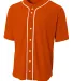 N4184 A4 Adult Short Sleeve Full Button Baseball T in Athletic orange front view