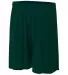 N5244 A4 Adult 7 inch Performance Short No Pockets in Forest green front view