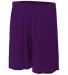N5244 A4 Adult 7 inch Performance Short No Pockets in Purple front view