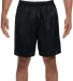 N5293 A4 Adult Lined Tricot Mesh Shorts in Black front view