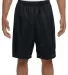 N5296 A4 Adult Lined Tricot Mesh Shorts in Black front view