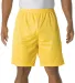 N5296 A4 Adult Lined Tricot Mesh Shorts in Gold front view