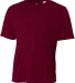 NB3142 A4 Youth Cooling Performance Crew in Maroon front view