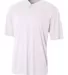 NB3143 A4 Youth Tek 2-Button Henley WHITE front view