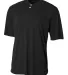 NB3143 A4 Youth Tek 2-Button Henley BLACK front view