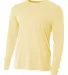 NB3165 A4 Youth Cooling Performance Long Sleeve Cr in Light yellow front view