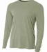 NB3165 A4 Youth Cooling Performance Long Sleeve Cr in Olive front view