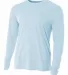 NB3165 A4 Youth Cooling Performance Long Sleeve Cr in Pastel blue front view