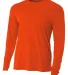 NB3165 A4 Youth Cooling Performance Long Sleeve Cr in Athletic orange front view