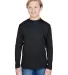 NB3165 A4 Youth Cooling Performance Long Sleeve Cr in Black front view