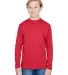 NB3165 A4 Youth Cooling Performance Long Sleeve Cr in Scarlet front view