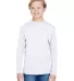 NB3165 A4 Youth Cooling Performance Long Sleeve Cr in White front view
