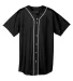 NB4184 A4 Youth Short Sleeve Full Button Baseball  BLACK front view