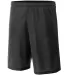 NB5184 A4 6 Inch Youth Lined Micromesh Shorts in Black front view
