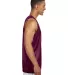 NF1270 A4 Adult Reversible Mesh Tank in Maroon/ white side view