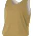 NF1270 A4 Adult Reversible Mesh Tank in Vegas gold/ wht front view