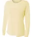 NW3002 A4 Women's Long Sleeve Cooling Performance  in Light yellow front view