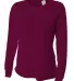 NW3002 A4 Women's Long Sleeve Cooling Performance  in Maroon front view
