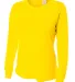 NW3002 A4 Women's Long Sleeve Cooling Performance  in Safety yellow front view