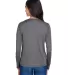 NW3002 A4 Women's Long Sleeve Cooling Performance  in Graphite back view