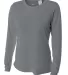 NW3002 A4 Women's Long Sleeve Cooling Performance  in Graphite front view