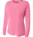 NW3002 A4 Women's Long Sleeve Cooling Performance  in Pink front view